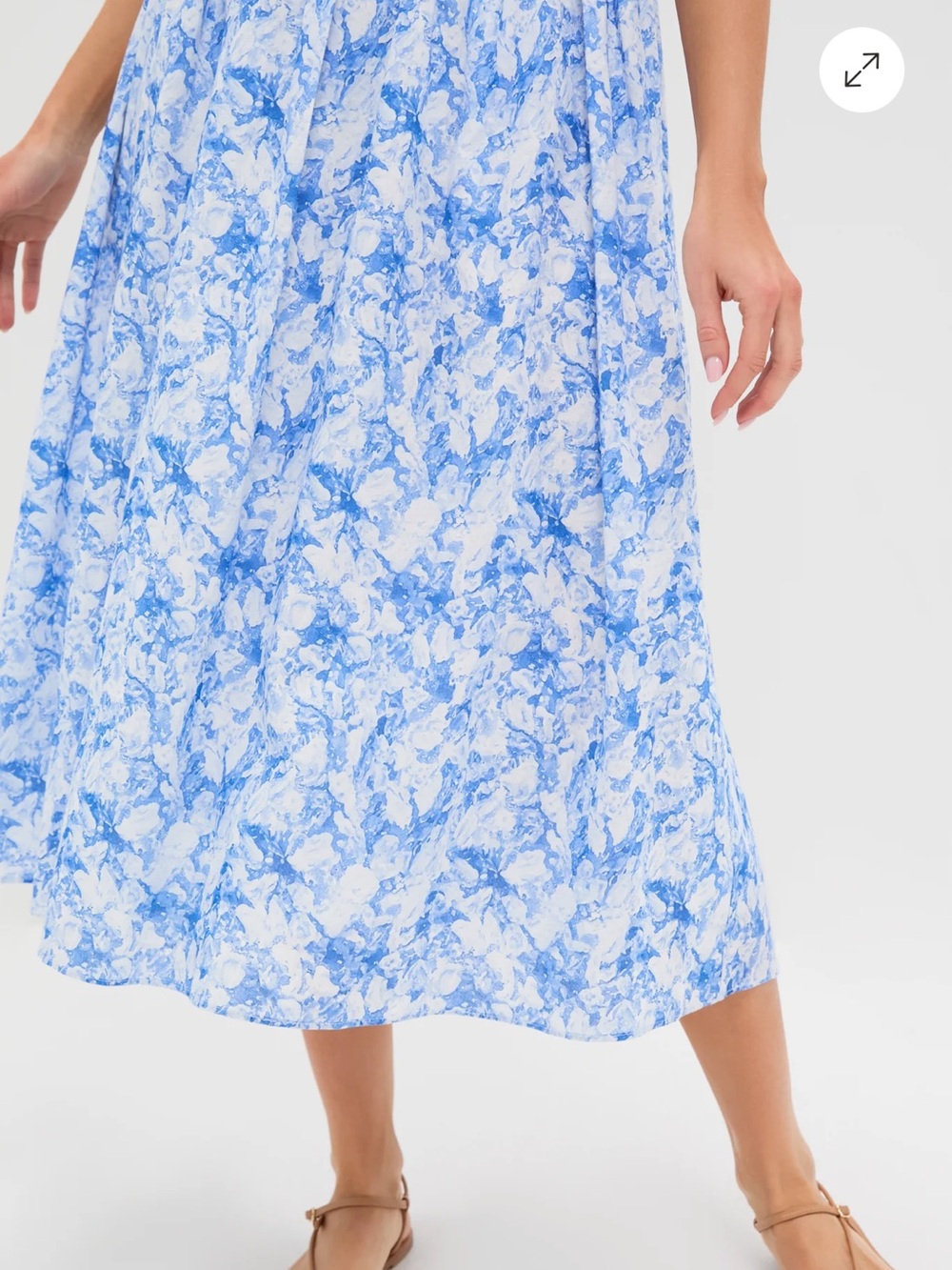 NWT Hyacinth House Blue Watercolor Annette Midi Dress, Size Medium - Picture 6 of 9